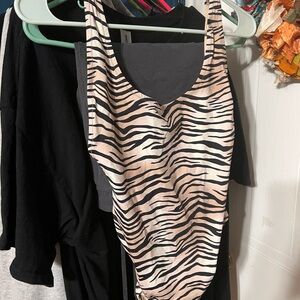 Skims XS Zebra Print Swimsuit